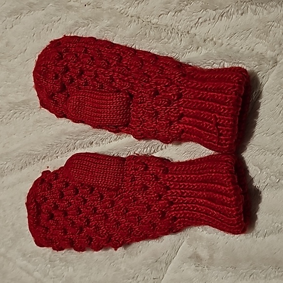 Accessories | Vintage Knit Mittens In Red | Poshmark